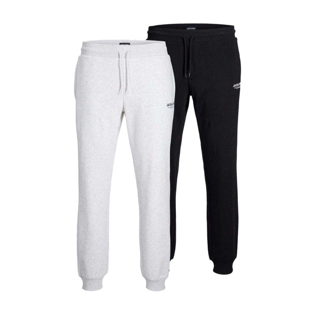 Jack And Jones Mens Slim Joggers (Pack of 2) / Black Melange